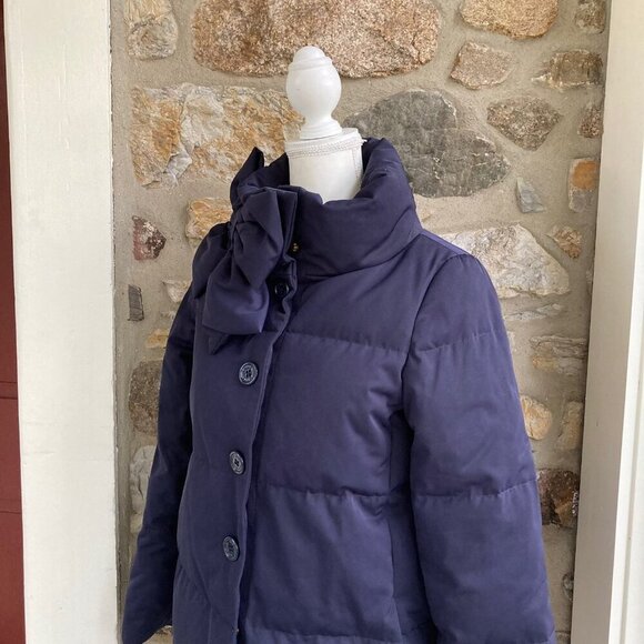 Kate Spade New York funnel-neck puffer coat with bow women’s extra small XS - Picture 6 of 12